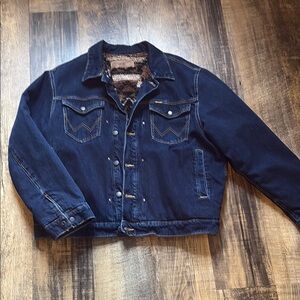 Wrangler Aztec Sherpa Lines Denim Jacket XXL